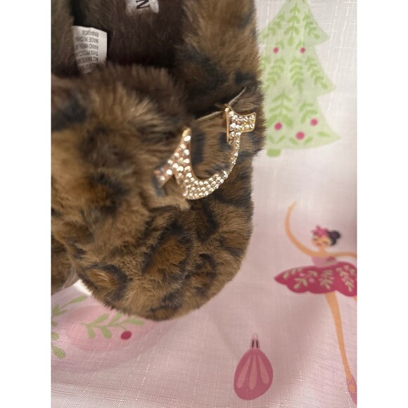 True Religion LEOPARD Slippers with Rhinestone Horseshoe, M 6.5/7.5 - Picture 3 of 5